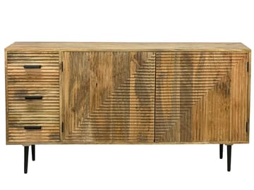 Livara skjenk 160 cm industriell stil - lys naturbrun og svart - Oppbevaring - Oppbevaringsmøbler - Sideboard & skjenk