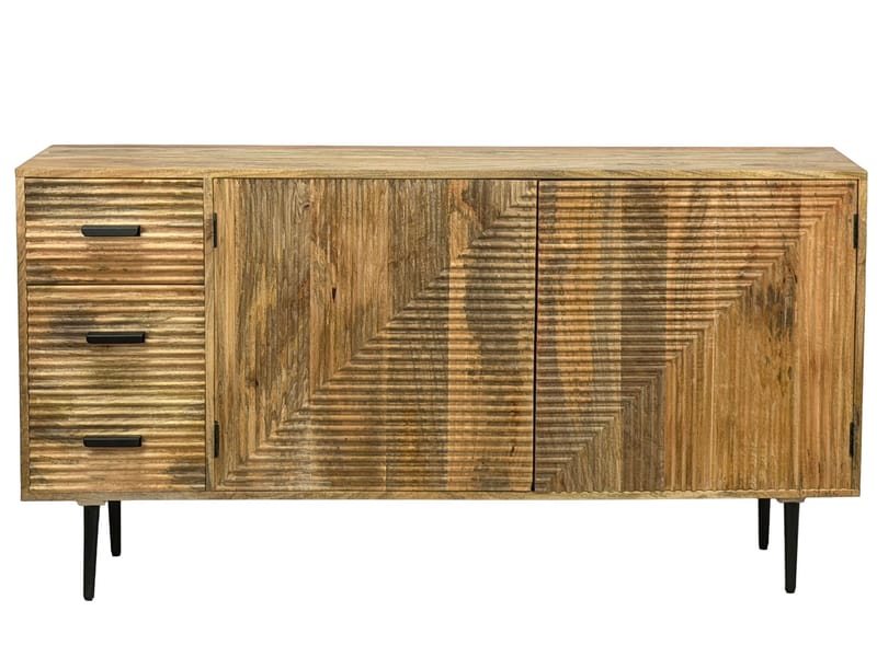 Livara skjenk 160 cm industriell stil - lys naturbrun og svart - Oppbevaring - Oppbevaringsmøbler - Sideboard & skjenk