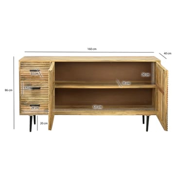 Livara skjenk 160 cm industriell stil - lys naturbrun og svart - Oppbevaring - Oppbevaringsmøbler - Sideboard & skjenk