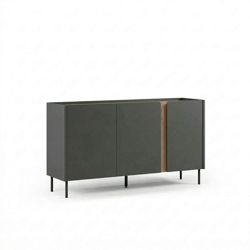 Lomar Konsoll 150x82,9x40,5 cm, Antrasitt Naturlig eik Svart