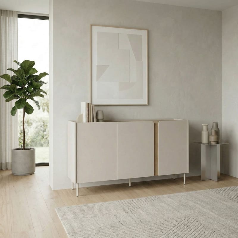 Lomar Konsoll 150x82,9x40,5 cm - Sandstein Naturlig eik - Oppbevaring - Oppbevaringsmøbler - Sideboard & skjenk