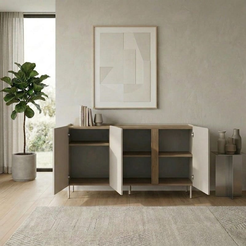 Lomar Konsoll 150x82,9x40,5 cm - Sandstein Naturlig eik - Oppbevaring - Oppbevaringsmøbler - Sideboard & skjenk