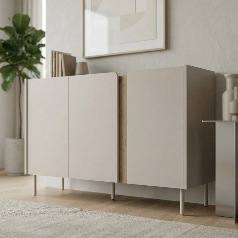 Lomar Konsoll 150x82,9x40,5 cm - Sandstein Naturlig eik - Oppbevaring - Oppbevaringsmøbler - Sideboard & skjenk