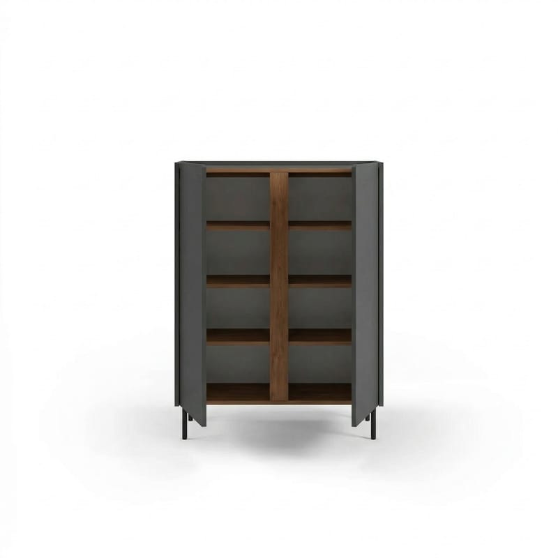 Lomar Skjenk 90x120,4x40,5 cm - Antrasitt/Naturlig eik/Svart - Oppbevaring - Oppbevaringsmøbler - Sideboard & skjenk