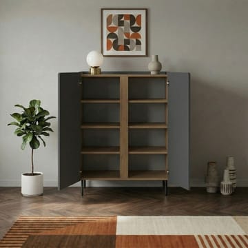 Lomar Skjenk 90x120,4x40,5 cm - Antrasitt/Naturlig eik/Svart - Oppbevaring - Oppbevaringsmøbler - Sideboard & skjenk