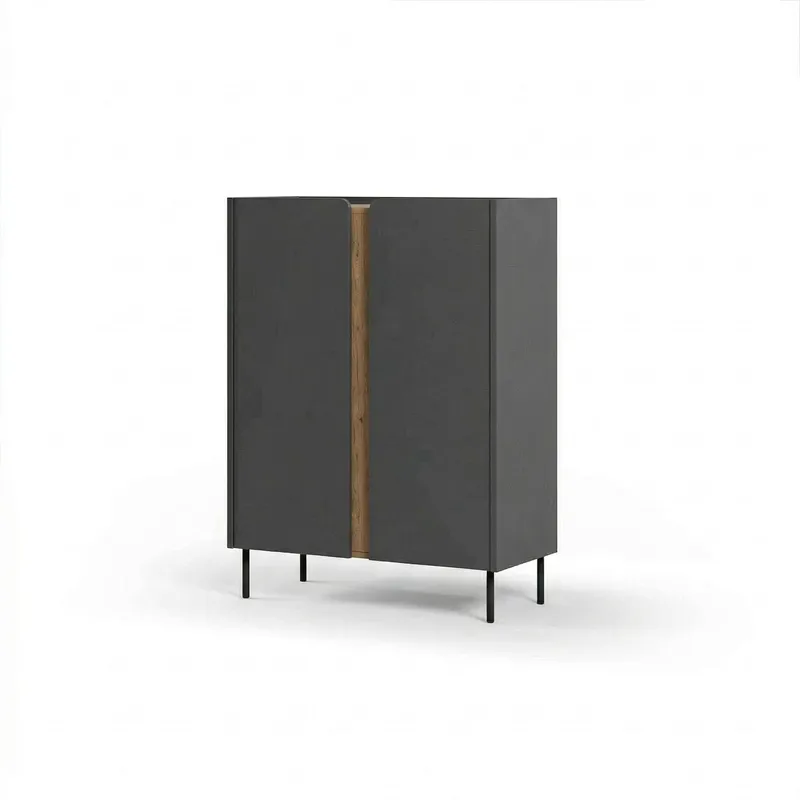 Lomar Skjenk 90x120,4x40,5 cm, Antrasitt/Naturlig eik/Svart