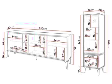 Lorvenn Møbelsett for stue - Brun/Svart - Oppbevaring - Oppbevaringsmøbler - Møbelsett til stue
