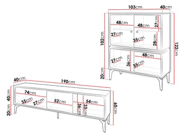 Lorvenn Møbelsett for stue - Brun/Svart - Oppbevaring - Oppbevaringsmøbler - Møbelsett til stue