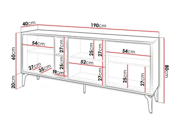 Lorvenn Skjenk 190x40 cm - Brun/Svart - Oppbevaring - Oppbevaringsmøbler - Sideboard & skjenk