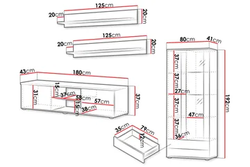 Lyrosen Møbelsett for Stue - Beige - Oppbevaring - Oppbevaringsmøbler - Møbelsett til stue
