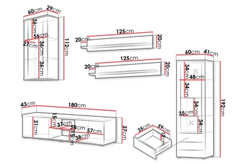 Lyrosen Møbelsett for Stue - Beige - Oppbevaring - Oppbevaringsmøbler - Møbelsett til stue