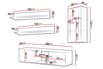 Lyrosen Møbelsett for Stue - Beige - Oppbevaring - Oppbevaringsmøbler - Møbelsett til stue