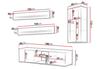Lyrosen Møbelsett for Stue - Beige - Oppbevaring - Oppbevaringsmøbler - Møbelsett til stue