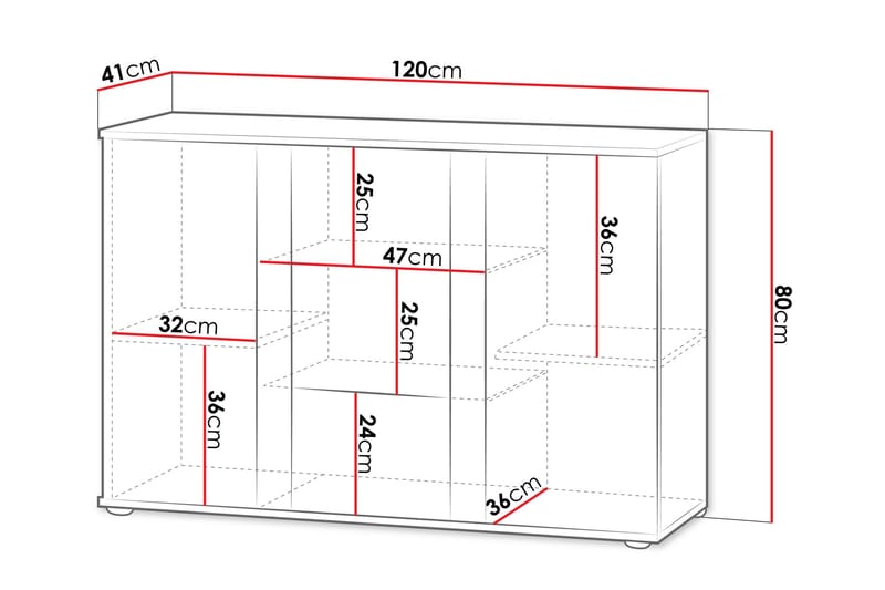 Lyrosen Skjenk 120 cm i Tre med Glassdør - Beige - Oppbevaring - Oppbevaringsmøbler - Sideboard & skjenk