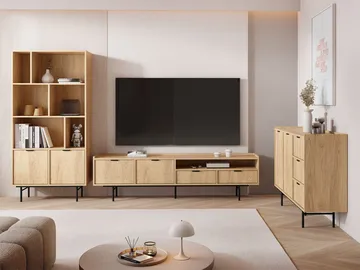 møbelsett Edison Hickory-eik - Hickory-eik - Oppbevaring - Oppbevaringsmøbler - Møbelsett til stue