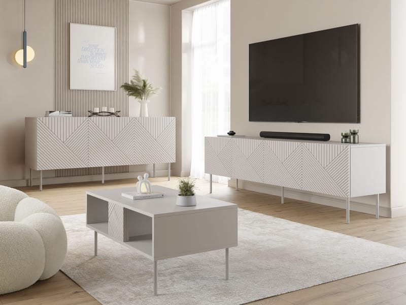 møbelsett Møbelsett ART DECO I beige - Oppbevaring - Oppbevaringsmøbler - Møbelsett til stue
