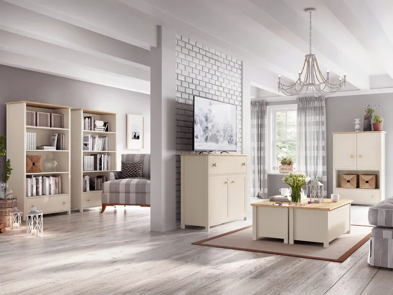møbelsett Story Beige, eik - Beige, eik - Oppbevaring - Oppbevaringsmøbler - Møbelsett til stue