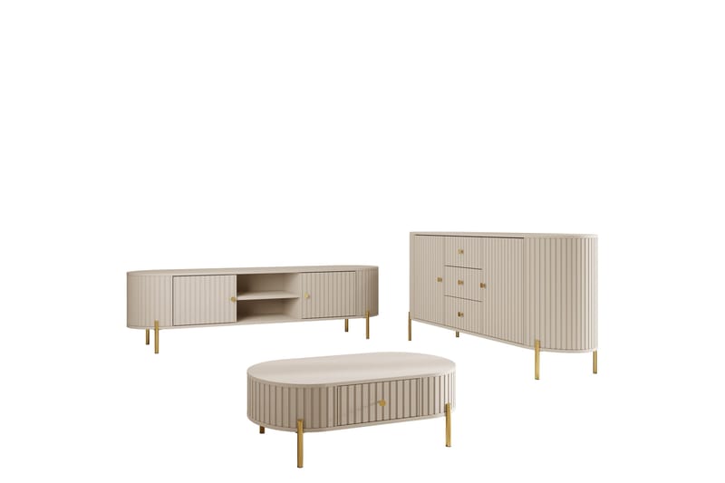 Maggio Møbelsett For Stue - Beige - Oppbevaring - Oppbevaringsmøbler - Møbelsett til stue