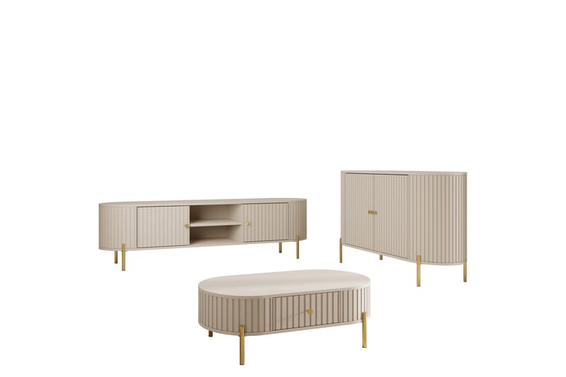 Maggio Møbelsett For Stue - Beige - Oppbevaring - Oppbevaringsmøbler - Møbelsett til stue