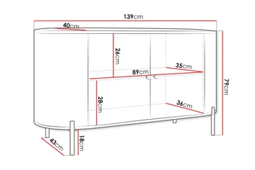 Maggio Skjenk 139x43 cm - Beige - Oppbevaring - Oppbevaringsmøbler - Sideboard & skjenk