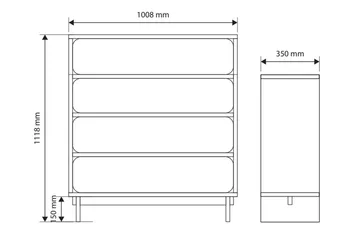 Marinport Kommode 101 cm - Beige - Oppbevaring - Oppbevaringsmøbler - Kommode