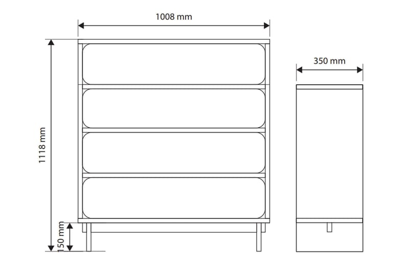 Marinport Kommode 101 cm - Beige - Oppbevaring - Oppbevaringsmøbler - Kommode