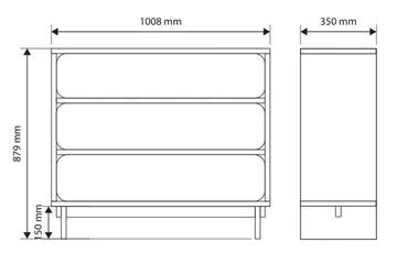 Marinport Kommode 101 cm - Beige - Oppbevaring - Oppbevaringsmøbler - Kommode