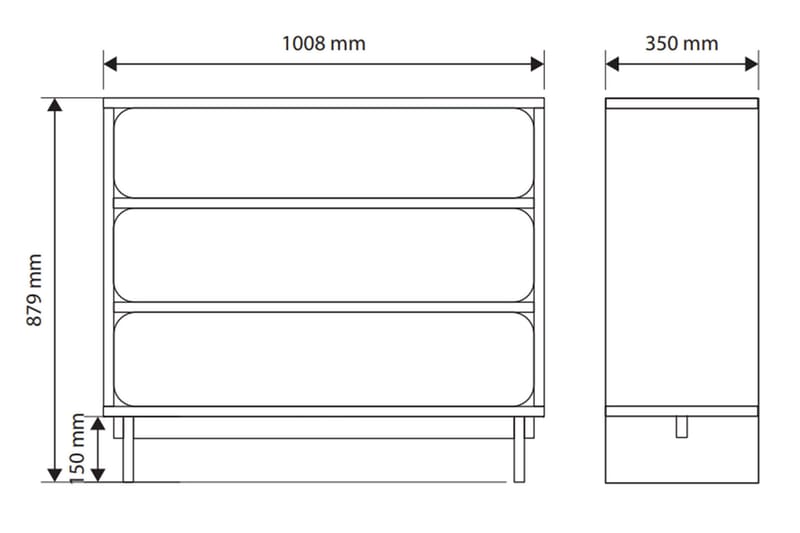 Marinport Kommode 101 cm - Beige - Oppbevaring - Oppbevaringsmøbler - Kommode