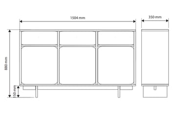 Marinport Kommode 150 cm - Beige - Oppbevaring - Oppbevaringsmøbler - Kommode