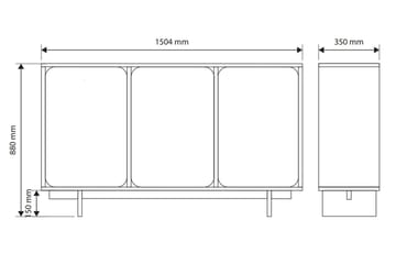Marinport Kommode 150 cm - Beige - Oppbevaring - Oppbevaringsmøbler - Kommode