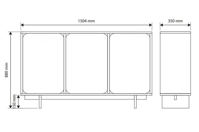 Marinport Kommode 150 cm - Beige - Oppbevaring - Oppbevaringsmøbler - Kommode