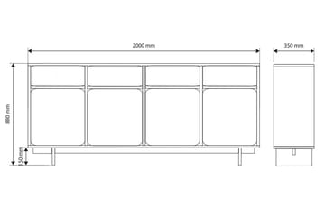 Marinport Kommode 200 cm - Beige - Oppbevaring - Oppbevaringsmøbler - Kommode