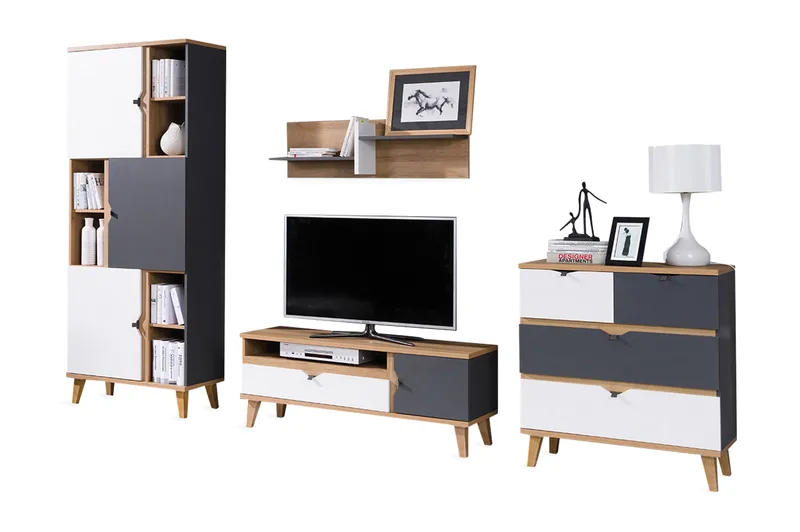 Memone Møbelsett Stue - Beige / Grå /  Hvit - Oppbevaring - Oppbevaringsmøbler - Møbelsett til stue