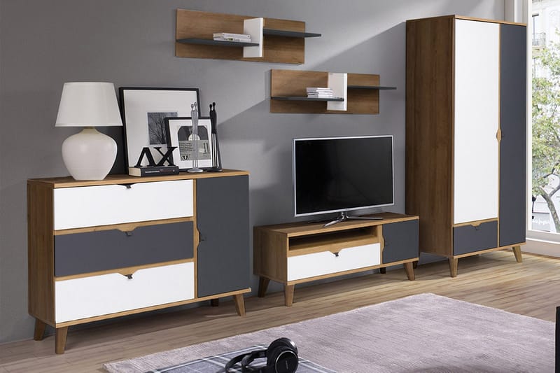 Memone Møbelsett Stue, Beige / Grå /  Hvit