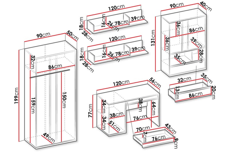 Metropolitan Møbelsett Til Stuen - Oppbevaring - Oppbevaringsmøbler - Møbelsett til stue