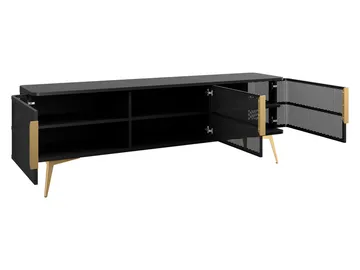Mireva møbelsett til stue - TV-benk, vitrineskap og skjenk - svart, gull - Oppbevaring - Oppbevaringsmøbler - Møbelsett til stue
