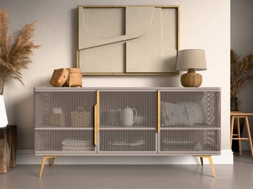 Mireva skjenk 180 cm - beige, gull - Oppbevaring - Oppbevaringsmøbler - Sideboard & skjenk
