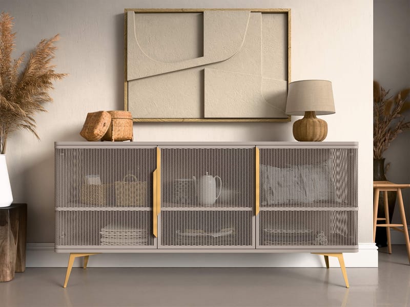 Mireva skjenk 180 cm - beige, gull - Oppbevaring - Oppbevaringsmøbler - Sideboard & skjenk