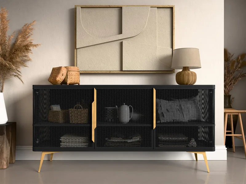 Mireva skjenk 180 cm - svart/gull - Oppbevaring - Oppbevaringsmøbler - Sideboard & skjenk