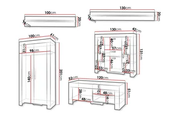 Aberfelt Møbelsett For Stue - Brun - Oppbevaring - Oppbevaringsmøbler - Møbelsett til stue