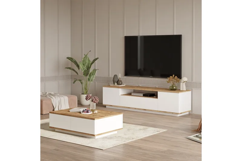 Anari Møbelsett til stuen - Hvit - Oppbevaring - Oppbevaringsmøbler - Møbelsett til stue