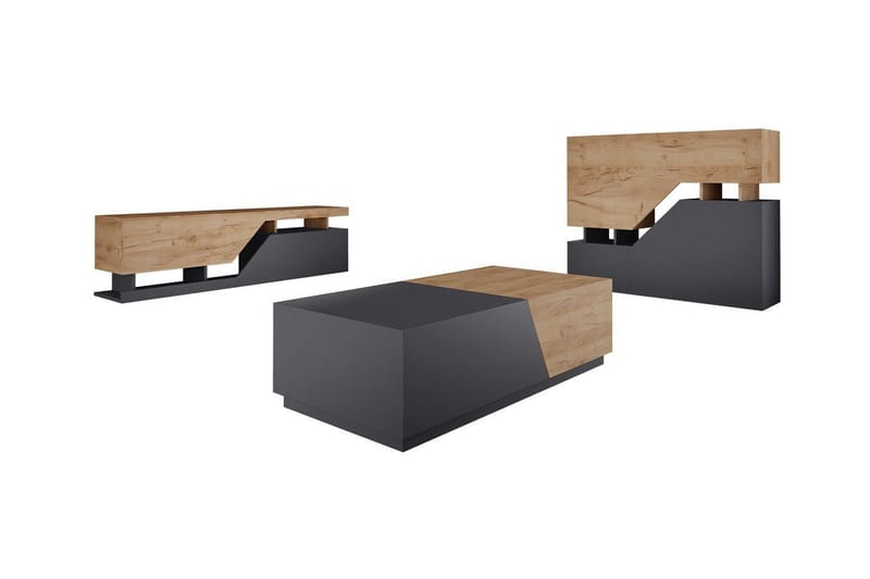 Carbost Möbelset För Vardagsrum Anthracite