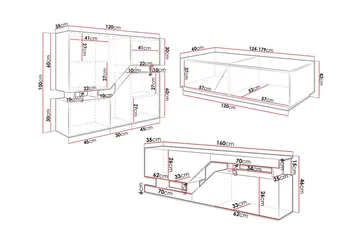 Carbost Möbelset För Vardagsrum Anthracite - Oppbevaring - Oppbevaringsmøbler - Møbelsett til stue