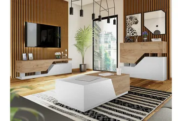 Carbost Möbelset För Vardagsrum White - Oppbevaring - Oppbevaringsmøbler - Møbelsett til stue