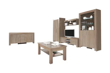 Cezar Mediamøbler - Beige / Brun - Oppbevaring - Oppbevaringsmøbler - Møbelsett til stue