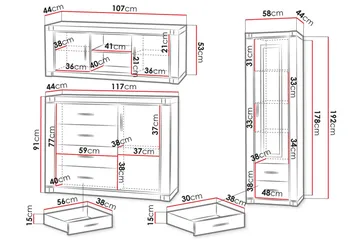 Dallas Stuesett - Eik - Oppbevaring - Oppbevaringsmøbler - Møbelsett til stue