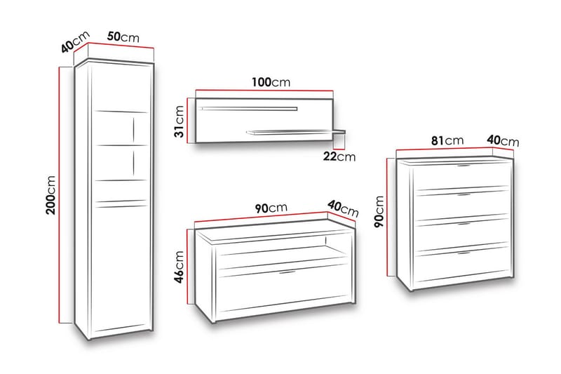 Denver Mediamøbel - Brun - Oppbevaring - Oppbevaringsmøbler - Møbelsett til stue