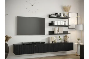 Dunvegan Möbelset För Vardagsrum Black - Oppbevaring - Oppbevaringsmøbler - Møbelsett til stue