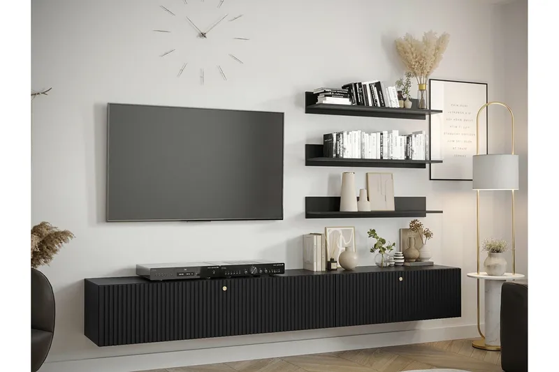Dunvegan Möbelset För Vardagsrum Black - Oppbevaring - Oppbevaringsmøbler - Møbelsett til stue
