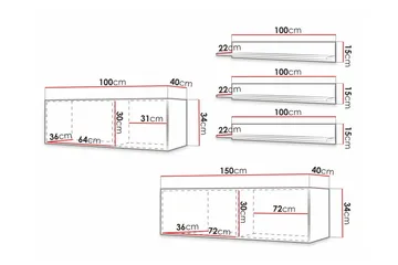 Dunvegan Möbelset För Vardagsrum Black - Oppbevaring - Oppbevaringsmøbler - Møbelsett til stue